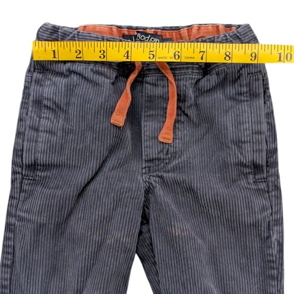 Mini Boden Corduroy Pants Boys Grey Drawstring Cotton Pockets Size 3Y - Picture 6 of 10